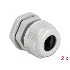   Delock Kábel tömszelence PG16 két kábelbemenettel 2 db. Szürke (DL-60386)