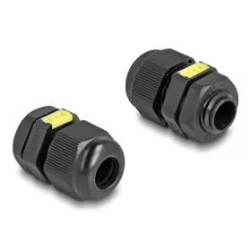   Delock M12 kábel tömlőszelence ventillációval, IP68 por és vízhatlan fekete 2 db. (DL-60614)