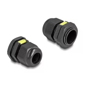   Delock M20 kábel tömlőszelence ventillációval, IP68 por és vízhatlan fekete 2 db. (DL-60616)