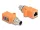 Delock M12 A-kódolt adapter 8 tűs apa - RJ45 anya Cat.5e beszerelő mélyedéssel egyenes, narancssárga színű (DL-60617)