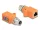 Delock M12 A-kódolt adapter 8 tűs anya - RJ45 anya Cat.5e beszerelő mélyedéssel, egyenes, narancssárga színű (DL-60618)