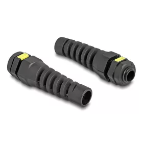  Delock M12 kábel tömlőszelence IP68 ventillációval és feszültségmentesítéssel, valamint IP68 por és vízhatlan fekete 2 db. (DL-60624)