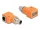 Delock M12 A-kódolt adapter 8 tűs apa - RJ45 anya Cat.5e beszerelő mélyedéssel, 90 -ban hajlított, narancssárga színű (DL-60627)