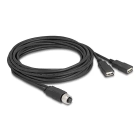   Delock M12 kábel A-kódú, 8 tűs anya- 2 x USB 2.0 A-típusú anya 3 m fekete (DL-60651)