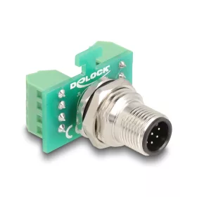   Delock M12 transzfer modul adapter 8 tűs A-kódú apa - 9 tűs sorkapocs installáláshoz (DL-60664)