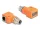 Delock M12 A-kódolt adapter 8 tűs anya - RJ45 anya Cat.5e beszerelő mélyedéssel, 90 -ban hajlított, narancssárga színű (DL-60668)