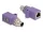 Delock M12 D-kódolt adapter 4 tűs apa - RJ45 anya Cat.5e beszerelő mélyedéssel, egyenes, lila színű (DL-60669)