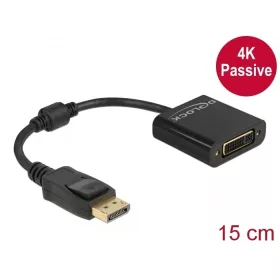   Delock Adapter DisplayPort 1.2-dugós csatlakozó -DVI-csatlakozóhüvely 4K passzív fekete (DL-61023)