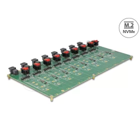   Delock M.2 Teszttábla 8 x M.2 NVMe Kulcs M SSD SFF-8643 konnektorral (DL-61073)