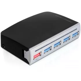   Delock 4 portos USB 3.0 Hub, 1 portos USB táp belső / külső (DL-61898)