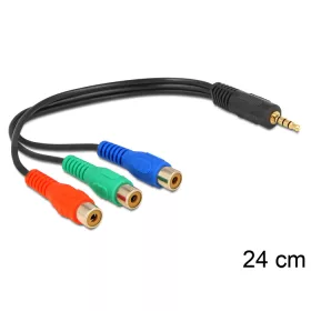   Delock kábel 3 x RCA anya > Sztereó dugó 3,5 mm 4 tűs (DL-62499)