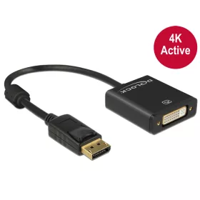   Delock Adapter Displayport 1.2-dugós csatlakozó > DVI-csatlakozóhüvely 4K aktív fekete (DL-62599)
