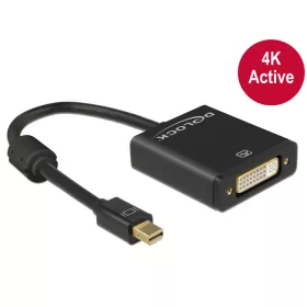   Delock Adapter mini Displayport 1.2-dugós csatlakozó > DVI-csatlakozóhüvely 4K aktív, fekete (DL-62603)