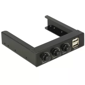   Delock 3.5  elülső panel > 2 x USB 2.0 és ventilátorvezérlés (DL-62714)