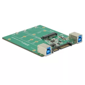   Delock SATA-átalakító / USB 3.1 B-típusú csatlakozóhüvely > M.2 / mSATA nyílás (DL-62732)