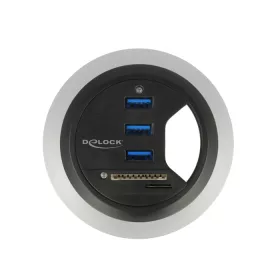   Delock 3 porttal + 2 nyílásos SD-kártyaolvasóval rendelkező asztali USB 3.0 elosztó (DL-62869)