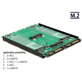   Delock 3.5  Átalakító 2db SATA 22 pin > Dualport 2 x M.2 / 2 x mSATA (DL-62946)