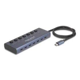   Delock USB 5 Gbps hub 7 USB Type-C  porttal és kapcsolóval, melyből 6 adatport és egy adat és 20 Wattos PD port (DL-63410)