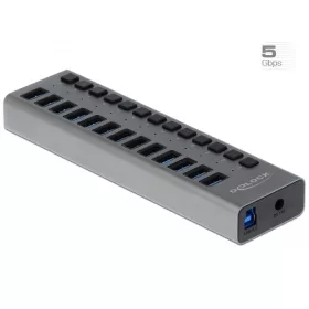   Delock Külső SuperSpeed USB hub 13 bemenettel és kapcsolóval (DL-63738)