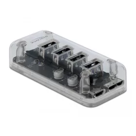 Delock Külső 3.0 USB hub 4 porttal, átlátszó (DL-64087)