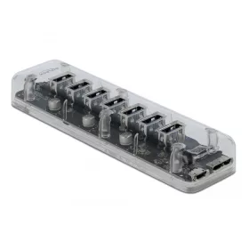 Delock Külso 3.0 USB hub 7 porttal, átlátszó (DL-64088)