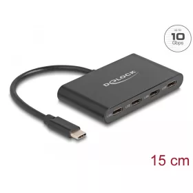   Delock USB 3.2 Gen 2 USB Type-C Hub 4 dbUSB Type-C anya   10 Gbps (DL-64129)