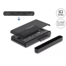   Delock USB Type-C  átalakító 1 db. M.2 NVMe SSD + 1 db. SATA SSD / HDD klón funkcióval (DL-64190)