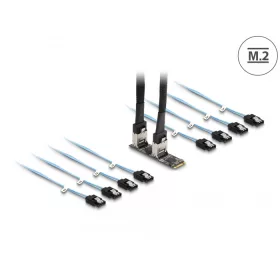  Delock Converter M.2 2280 kulcs B+M dugó 8 x SATA-hoz (DL-64211)