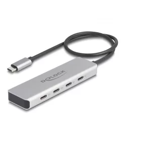   Delock USB 10 Gbps USB Type-C  hub 4 x USB Type-C  anya csatlakozóval és 35 cm hosszú csatlakozó kábellel (DL-64231)