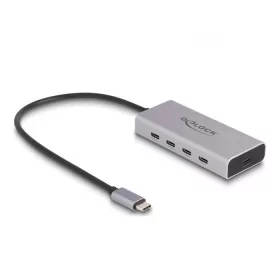   Delock USB 10 Gbps USB Type-C  hub 4 x USB Type-C  anya csatlakozóval és 1 x USB Type-C  PD 85 wattos csatlakozóval, 30 cm csatlakozó kábellel (DL-64235)