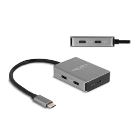   Delock USB 10 Gbps Tetején 4 USB porttal rendelkező USB Type-C  hub USB Type-C  csatlakoztatóval (DL-64249)
