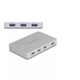   Delock 7 portos USB hub 4 x USB Type-C  anyával és 3 x A-típusú USB anyával PD 82 W-tal (DL-64279)