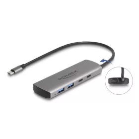   Delock USB 10 Gbps Hub 2 A-típusú USB port és 2 USB Type-C  port USB Type-C  csatlakozóval és egy további tápporttal (DL-64299)
