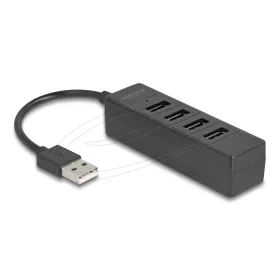   Delock USB Hub 4 portos USB 2.0 4 x USB Type-A csatlakozóval, fekete (DL-64334)