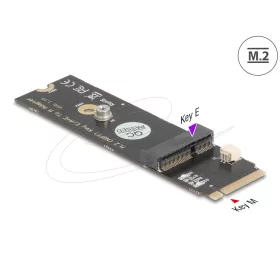   Delock Átalakító M.2 kulcs M apa - M.2 kulcs E csatlakoztató USB és PCIe modulhoz (DL-64344)