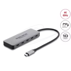   Delock 2 portos USB 10 Gbps hub és 2 portos USB-C  4K PD 3.0 100 W támogatással