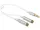 Delock kábel, audio sztereo jack apa, 3.5 mm > 2 x sztereo jack anya, 25 cm, fehér (DL-65355)
