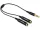 Delock kábel, audio sztereo jack apa, 3.5 mm > 2 x sztereo jack anya, 25 cm, fekete (DL-65356)