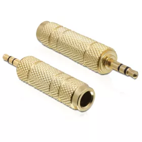   Delock adapter, sztereo jack 3.5 mm apa > 6.35 mm anya, 3 pin fém (DL-65360)