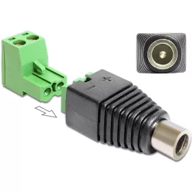   Delock Adapter DC 2.1 x 5.5 mm anya> Terminál blokk 2 érintkezővel 2-részes (DL-65423)