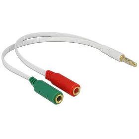   Delock sztereó jack apa 3.5 mm > 2 x sztereó jack anya 3.5 mm 4 pines adapter (iPhone) (DL-65447)