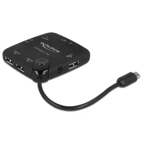   Delock Micro USB OTG kártyaolvasó + 3 port USB Hub (DL-65529)