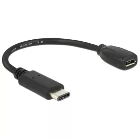  Delock Adapterkábel USB Type-C 2.0 dugó > USB 2.0 Micro-B típusú hüvely 15 cm fekete (DL-65578)