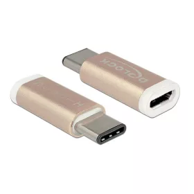  Delock adapter USB Type-C 2.0 apa (host) > USB 2.0 Micro-B anya (eszköz) réz színű (DL-65677)