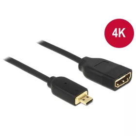   Delock kábel Gyors-sebességű HDMI Ethernettel - HDMI micro-D apa véggel / HDMI-A anya 3D 4K 20 cm (DL-65687)