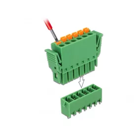   Delock 6 tűs, 3,81 mm-es függőleges hornyos PCB sorkapocs blokk csomag (DL-65972)