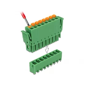   Delock 8 tűs, 3,81 mm-es függőleges hornyos PCB sorkapocs blokk csomag (DL-65974)
