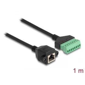   Delock RJ45 kábel Cat.6 anya - Terminal Block Adapter beépíthető, 1 m hosszú, 2 részes (DL-66055)
