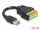 Delock A-típusú USB 3.2 Gen 1 kábel apa - terminal block adapter lenyomó gombbal 15 cm (DL-66240)