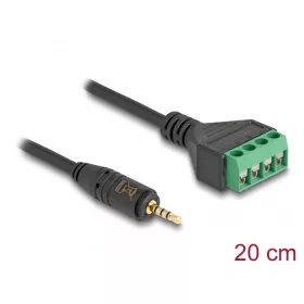   Delock Sztereo jack kábel apa 2,5 mm 4 tűs - Terminal Block Adapter 20 cm (DL-66256)